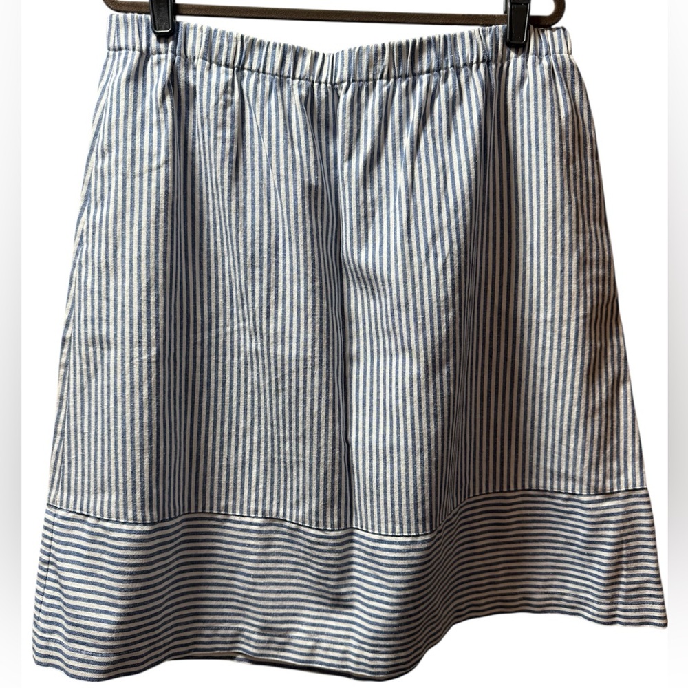 J. Crew Striped cotton-linen midi skirt XXL